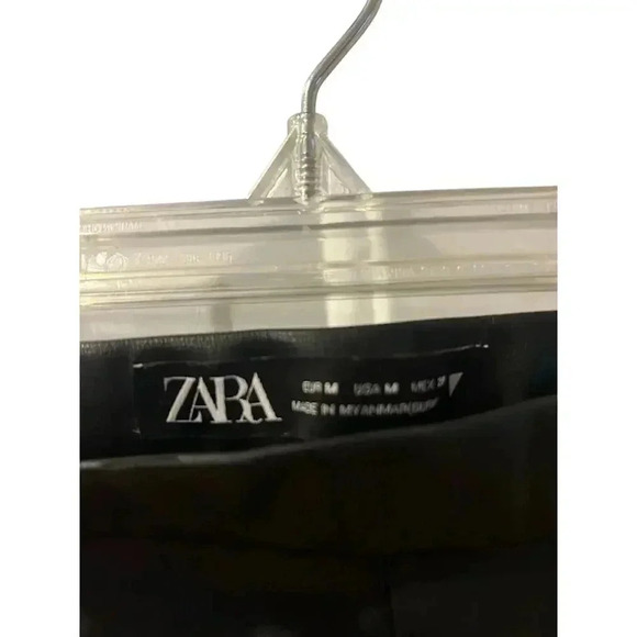ZARA Faux Leather Side Zip Pants Black Size M - Picture 2 of 7